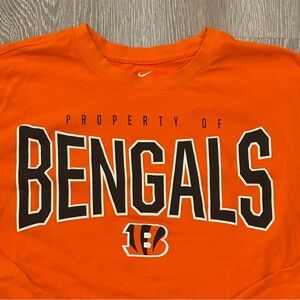 Cincinnati Bengals Nike Long Sleeve Shirt Mens Medium Orange NFL Dri-Fit Tee